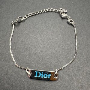 Christian Dior Silver "Dior" in Blue Bracelet